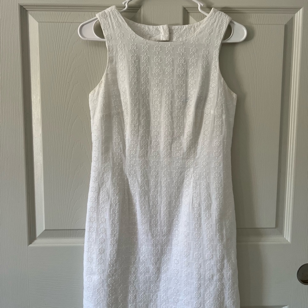 Tori Richard White Textured Mini Dress